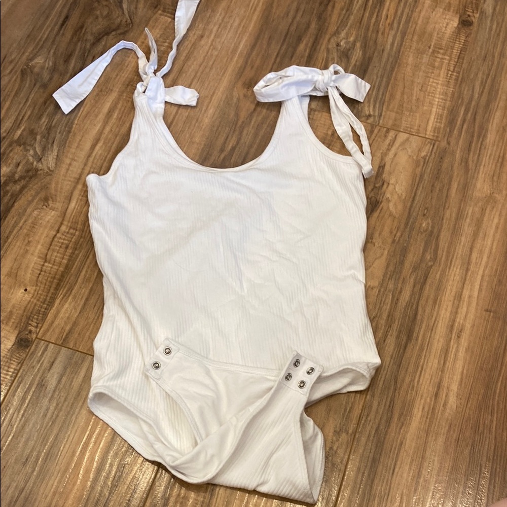 Old Navy White Bodysuit with Tie Straps